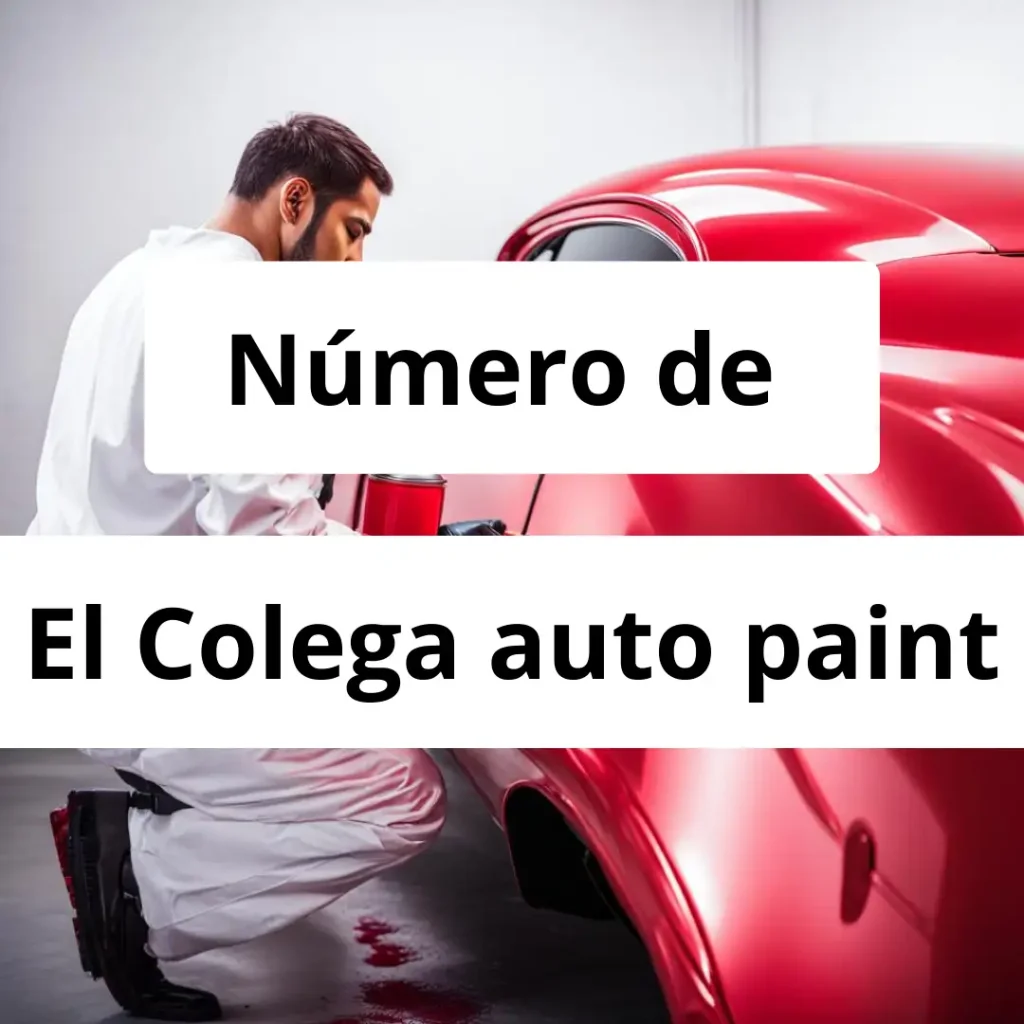 Numero de vendedor de pintura automotriz El Colega auto paint