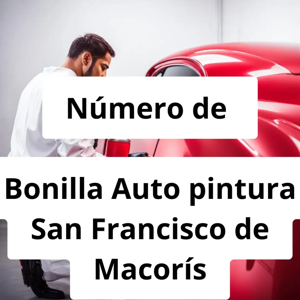 Numero de vendedor de pintura automotriz Bonilla Auto pintura San Francisco de Macorís