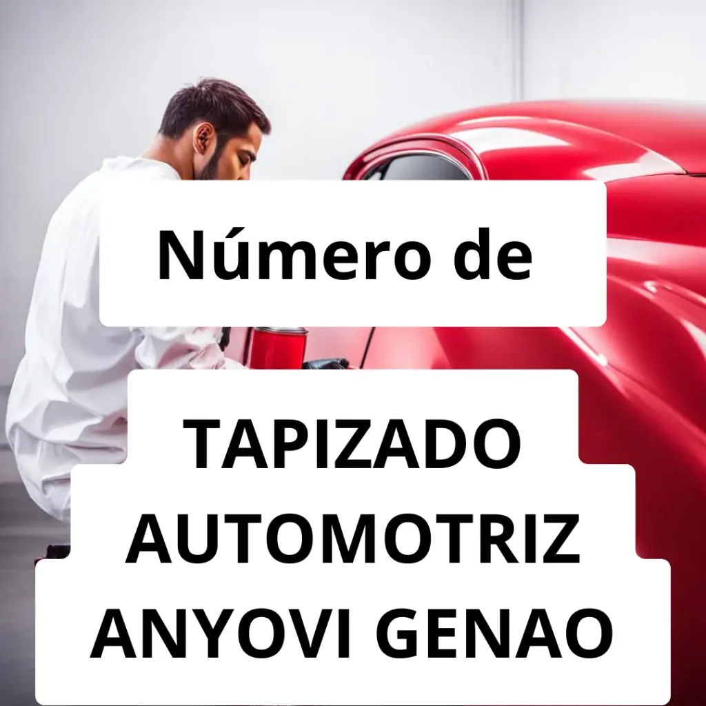 Numero de vendedor de pintura automotriz TAPIZADO AUTOMOTRIZ ANYOVI GENAO